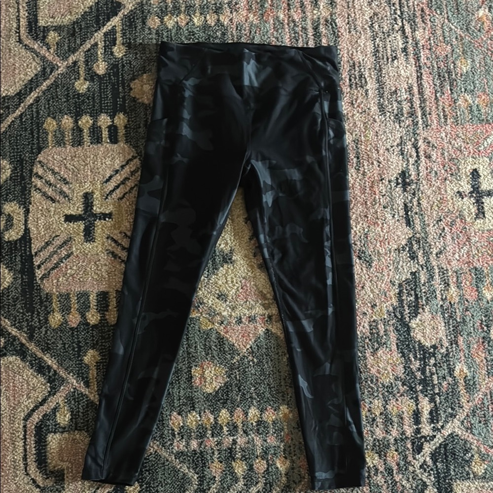PrAna Black Camouflage Leggings